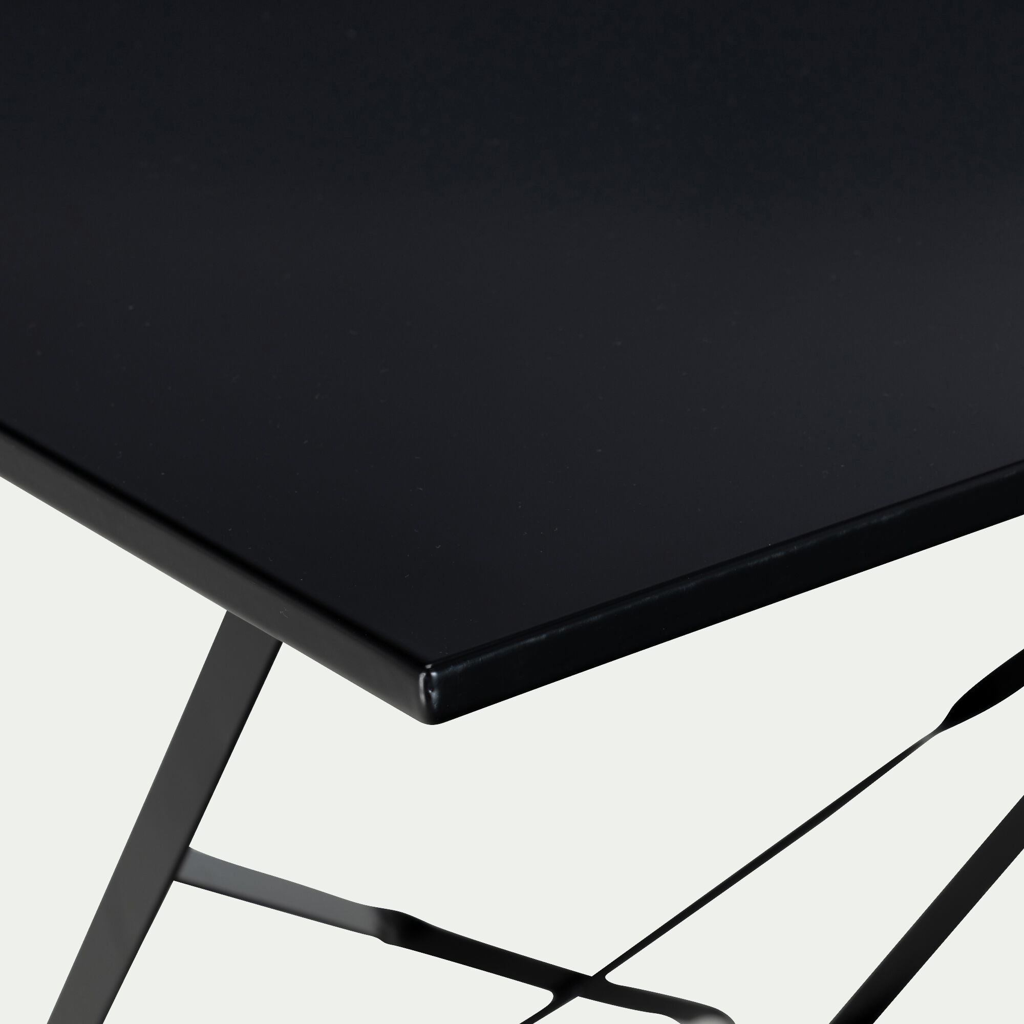 CERVIONE - Table de jardin pliante en acier - noir (2 places)