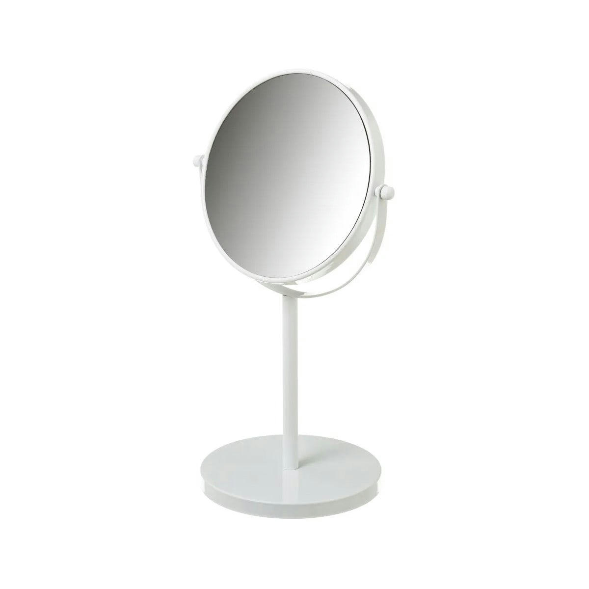 - Miroir grossissant (x5) double face en métal blanc