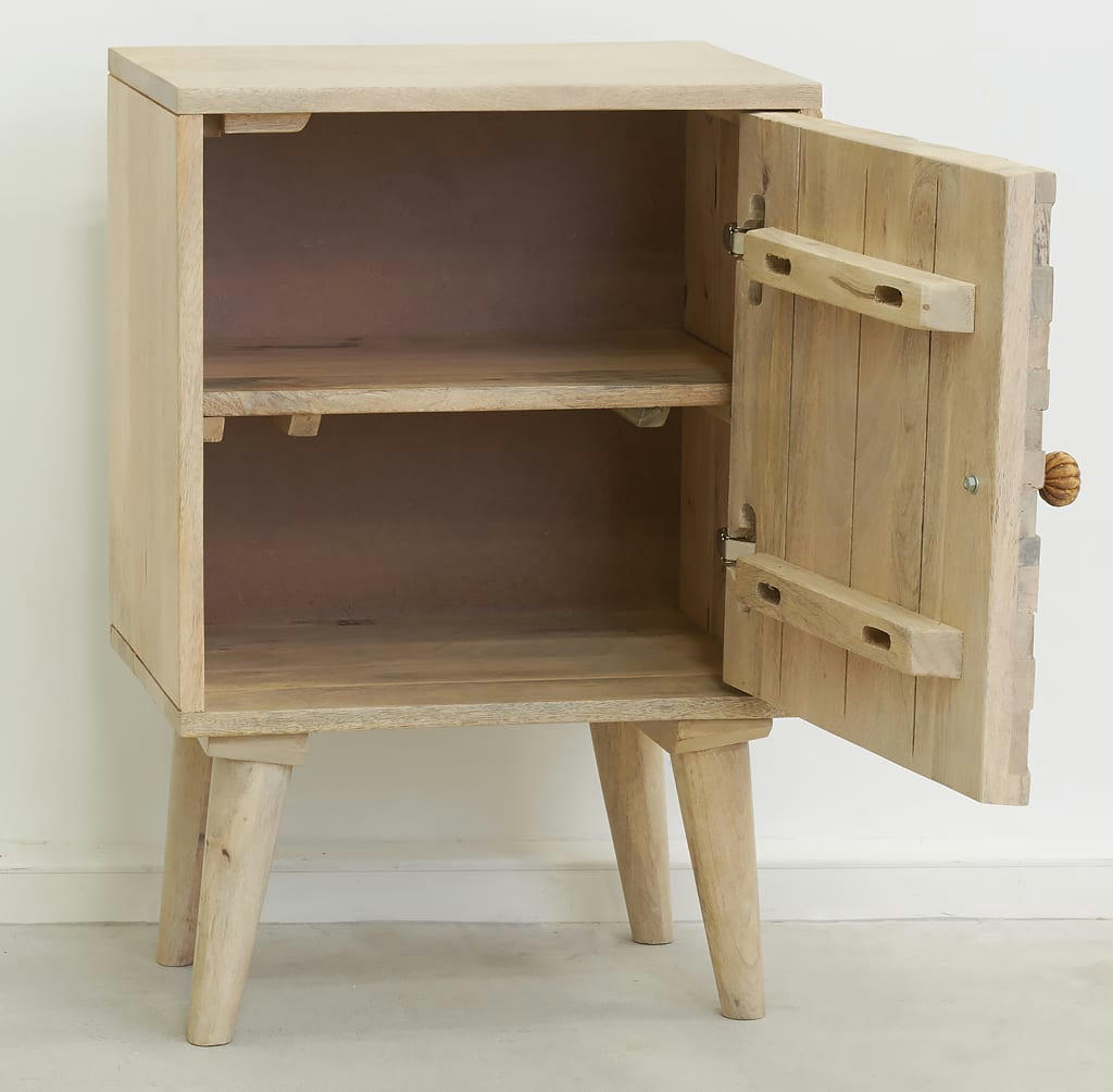 - Table de nuit en manguier sculpté sunrise