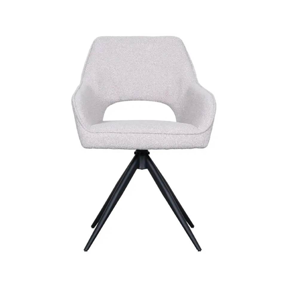 LABEL51 Eetkamerstoel Finley - Naturel - Boucle - set van 2