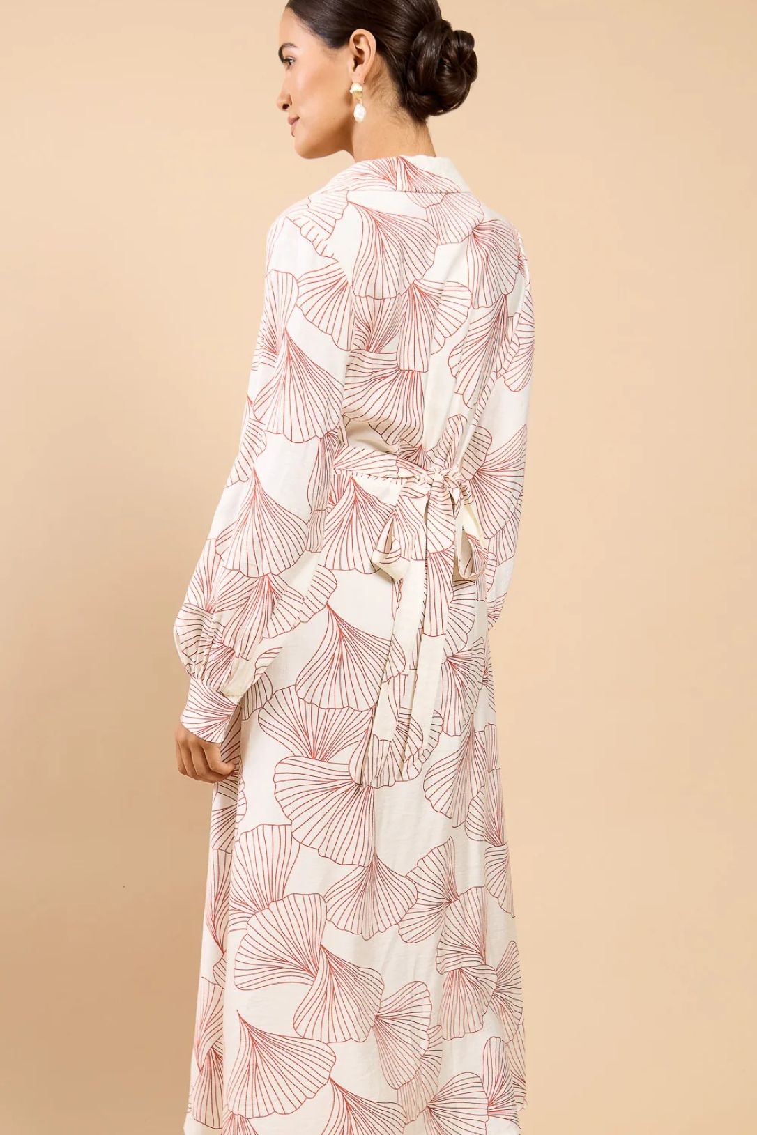 Little Mistress Shell Print Midaxi Shirt Dress