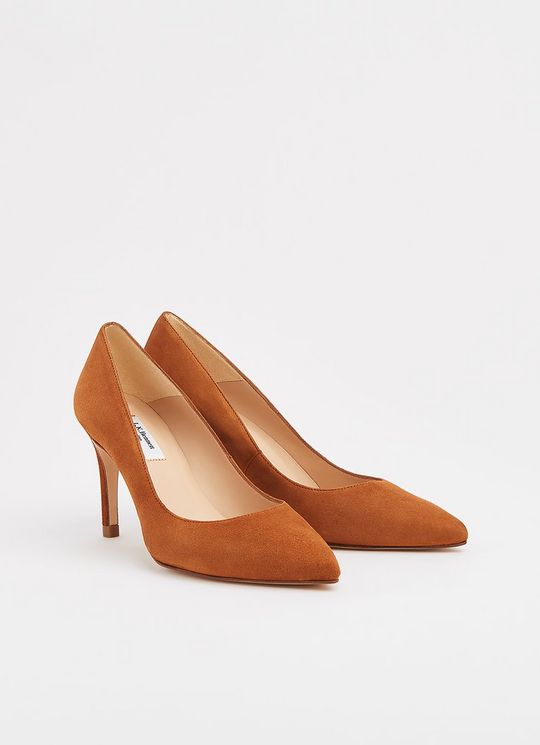 Floret Chestnut Suede Pointed Toe Courts
