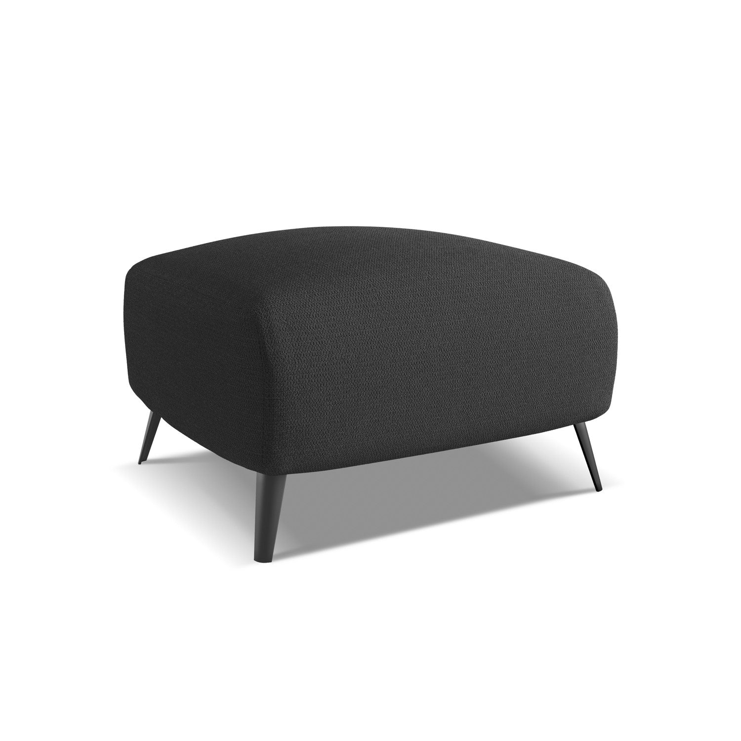 LaMiaSofa Poef Genova - chenille stof - antraciet - 65x65x44