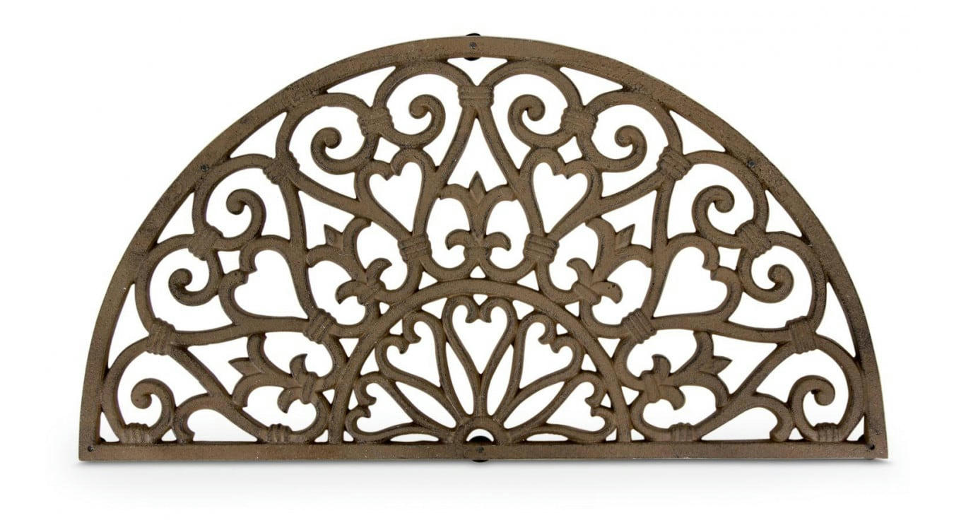 - Paillasson Demi Lune Fonte Marron 62x2x33cm