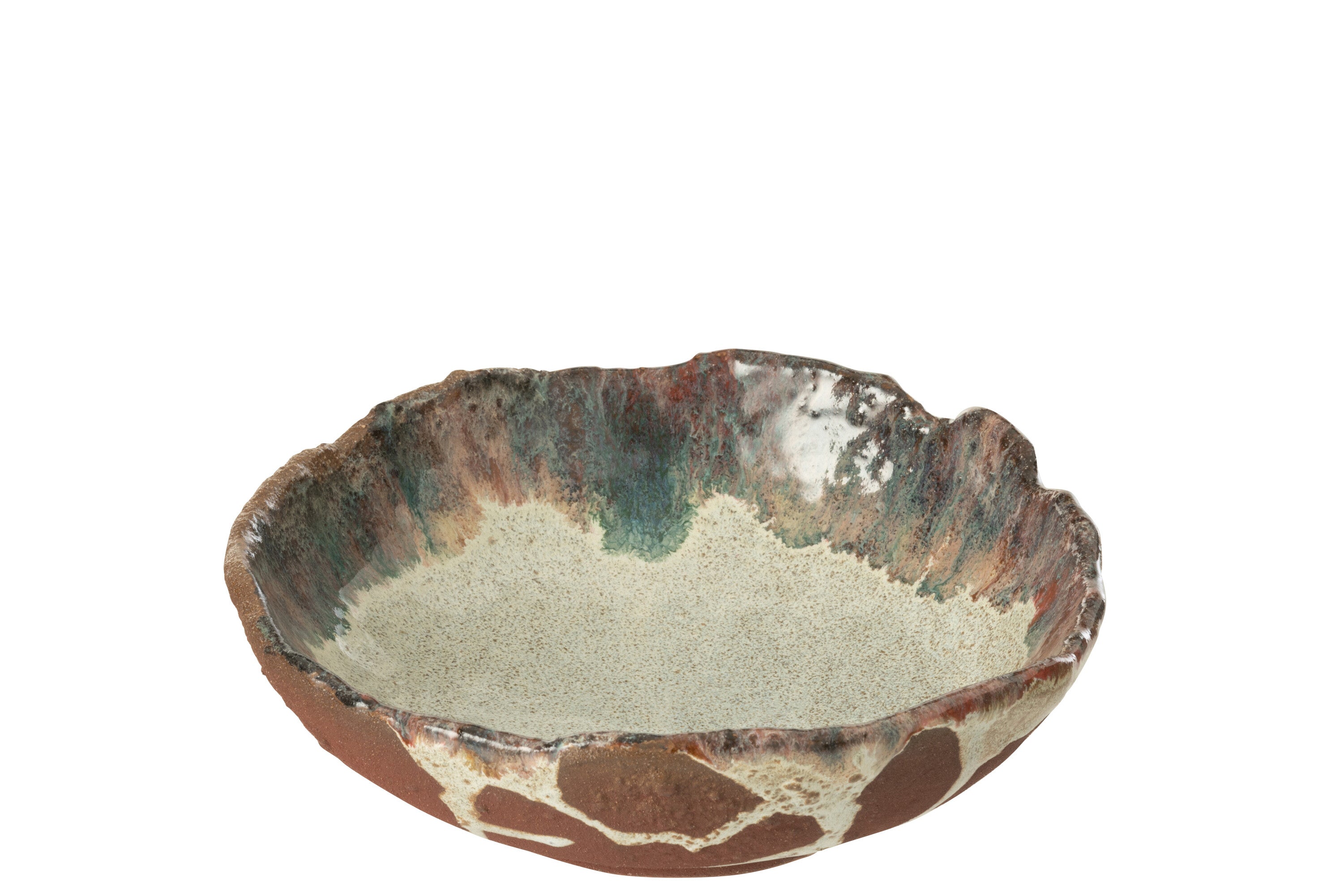 J-Line plateau Decoratief Naga - keramiek - roest bruin - me