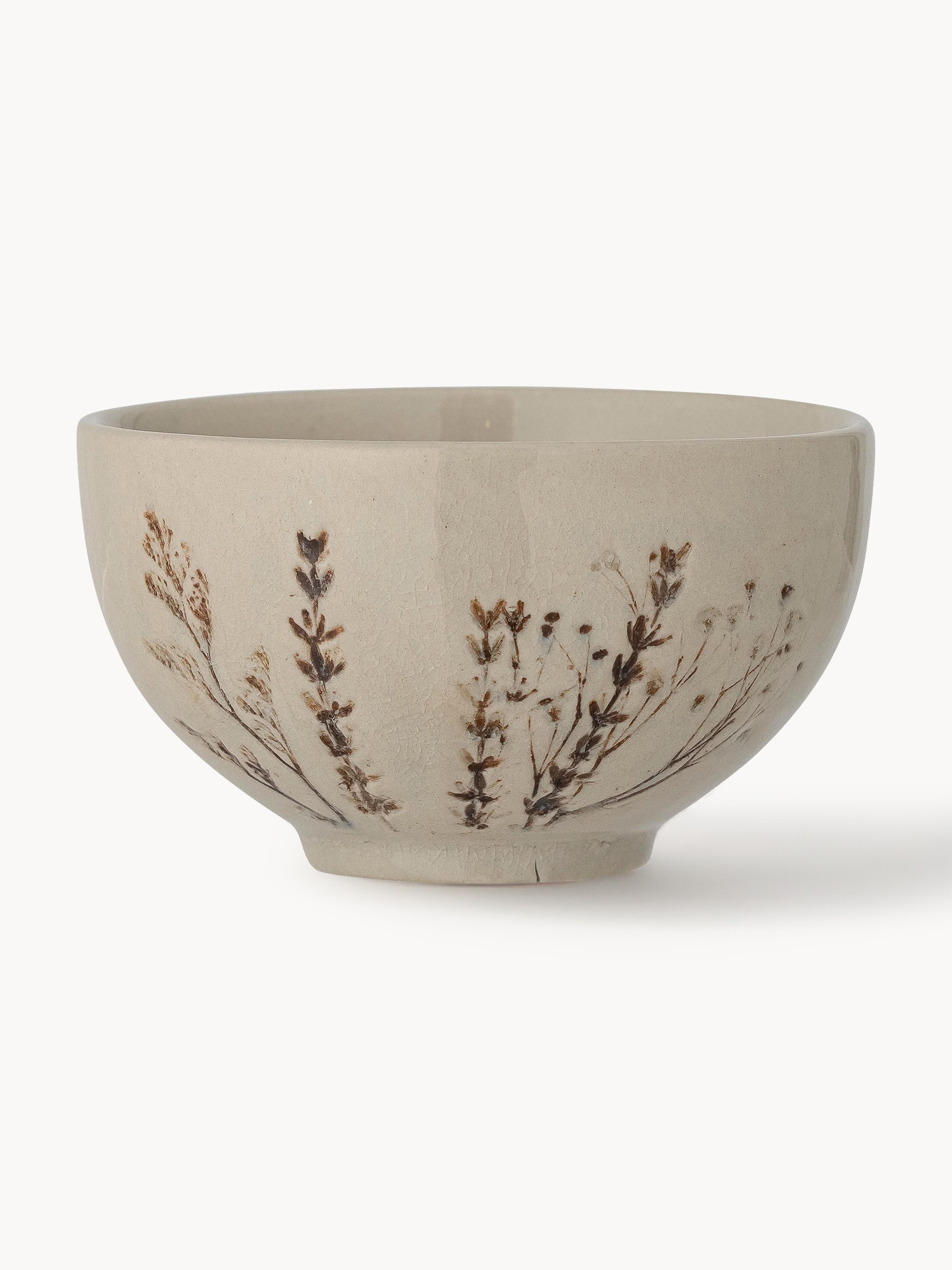 Handgemachte Schälchen Bea mit Gräser-Motiv, 2er-Set