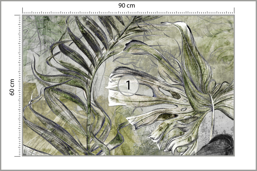 Fototapeta ABSTRAKCJA Monstera Liście Mur 90x60cm