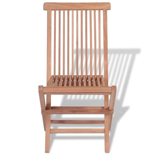 NNEVL Folding Garden Chairs 4 pcs Solid Teak Wood