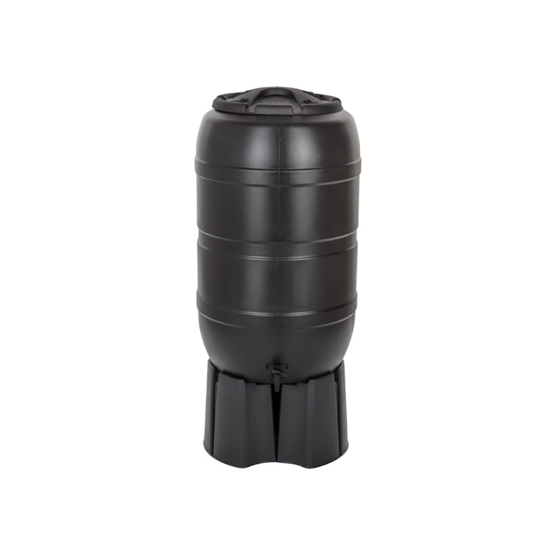 Tonneau à eau de pluie avec accessoires noir 210 L PRACTO GARDEN