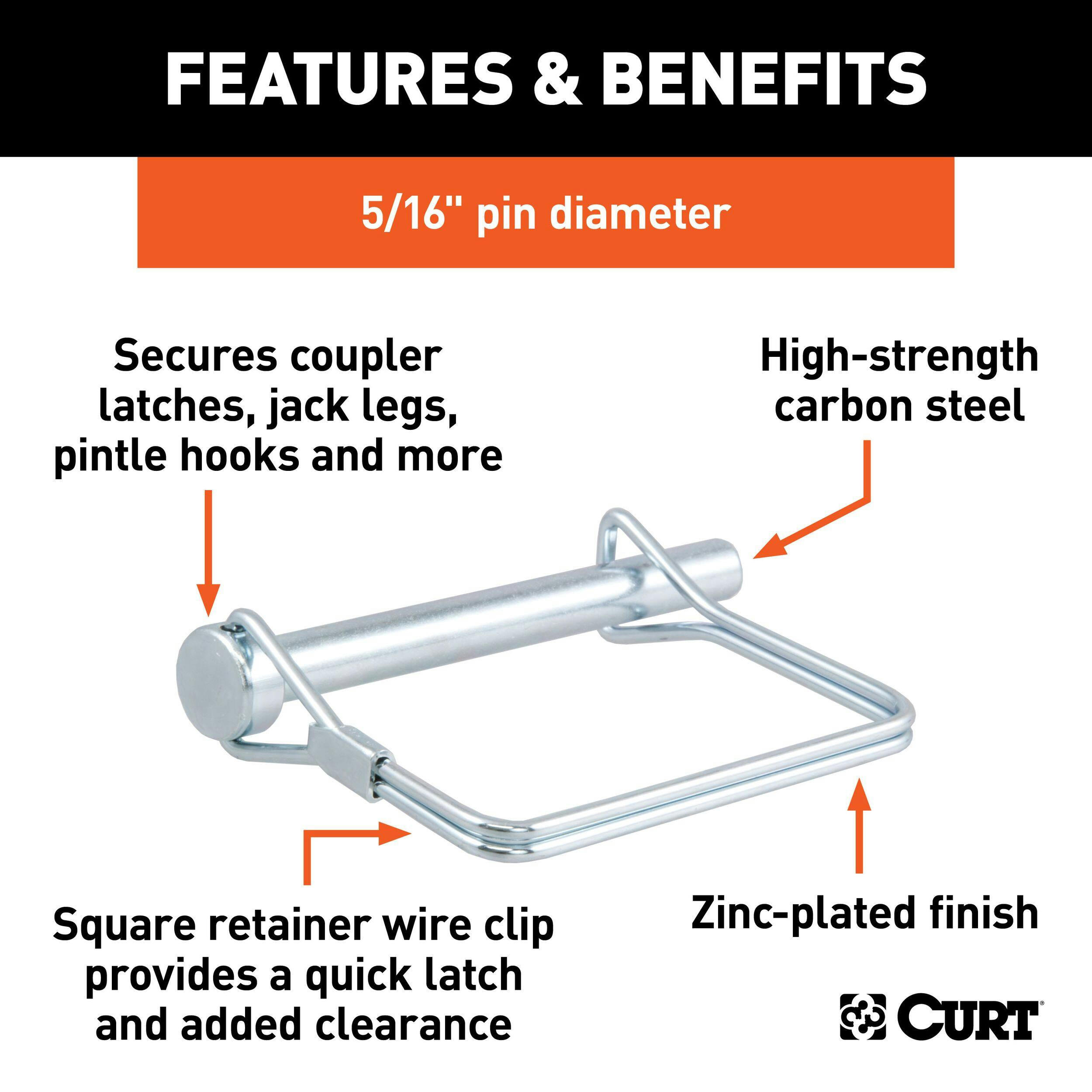 CURT 5/16-in Safety Pin (3-in Pin Length)
