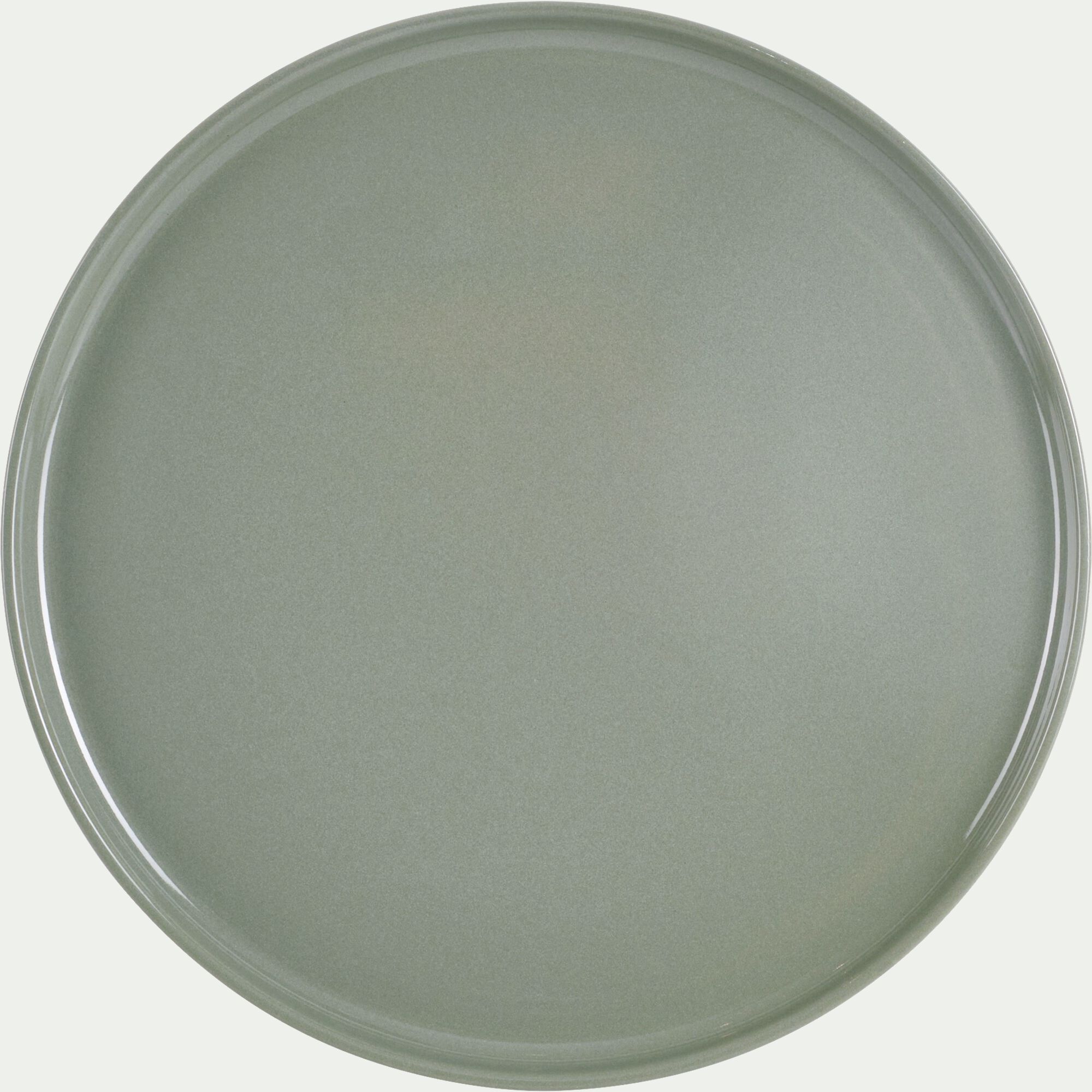 SELMA - Assiette plate en faïence D28cm - vert cèdre