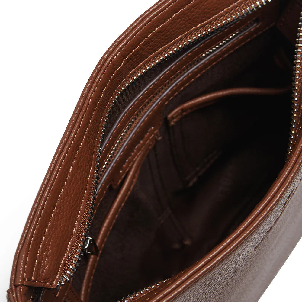 The Natalia - Hazelnut Vegan Leather Crossbody Bag