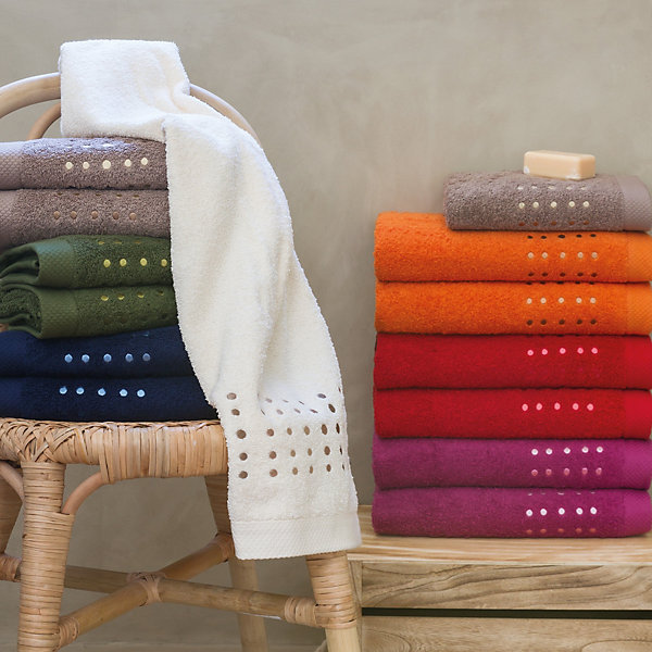 Drap de bain 100x150 cm coton 550g/m2 PURE POINTS Orange Butane