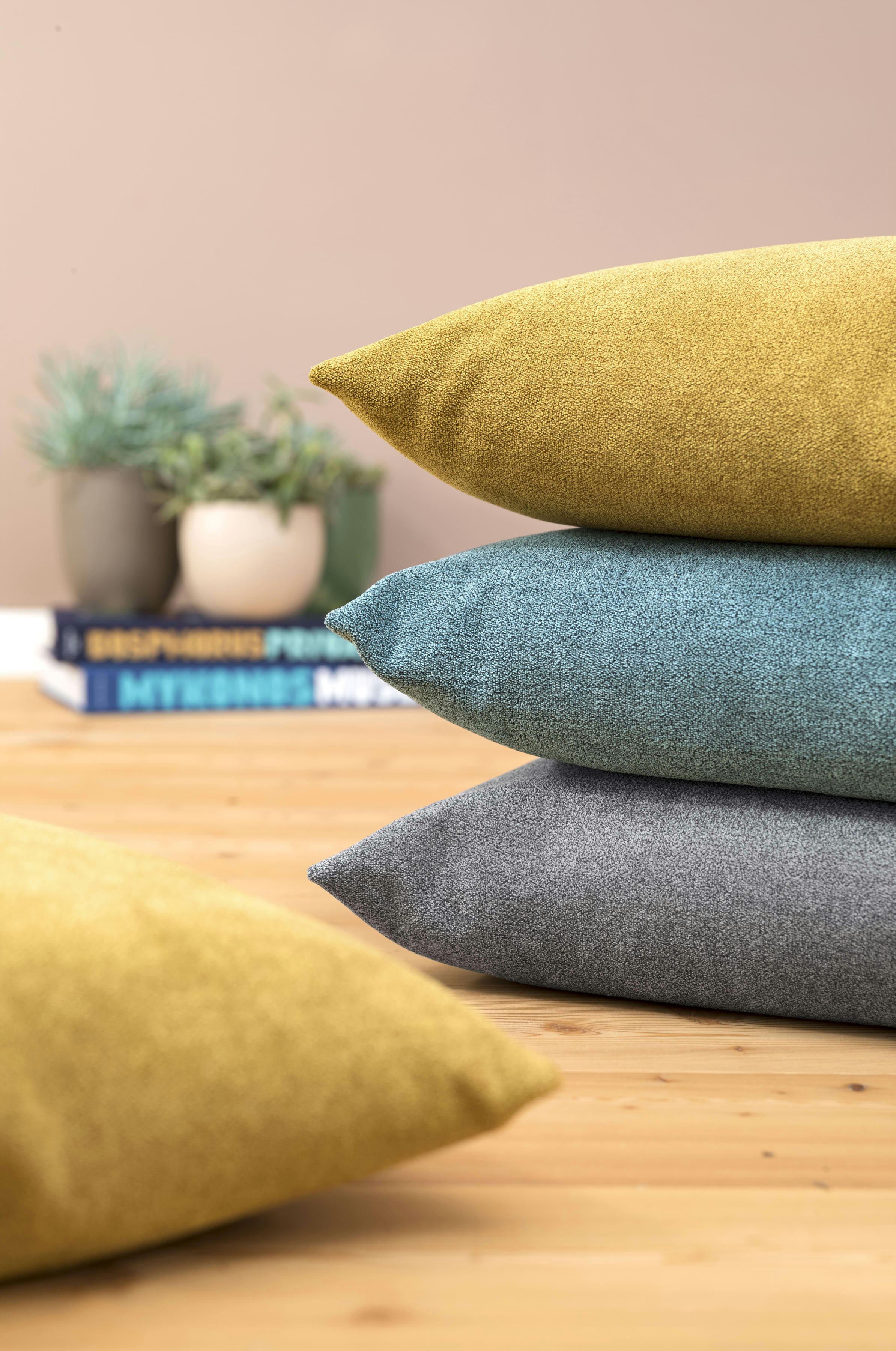 ALFA - Housses de coussin velours chiné gris anthracite 40x40-Lot de 2