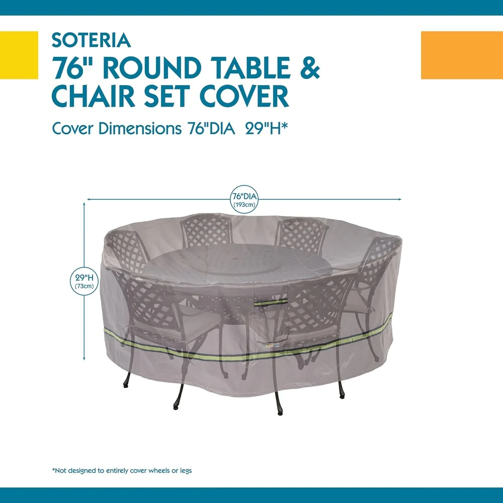 Duck Covers Soteria RainProof Round Patio Table with Chairs Cover