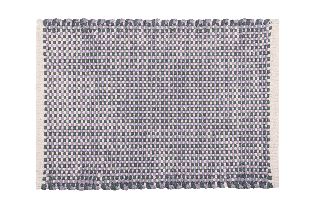 noo.ma handgeweven chunky katoenen deurmat - checked, 50-70 x 52 cm