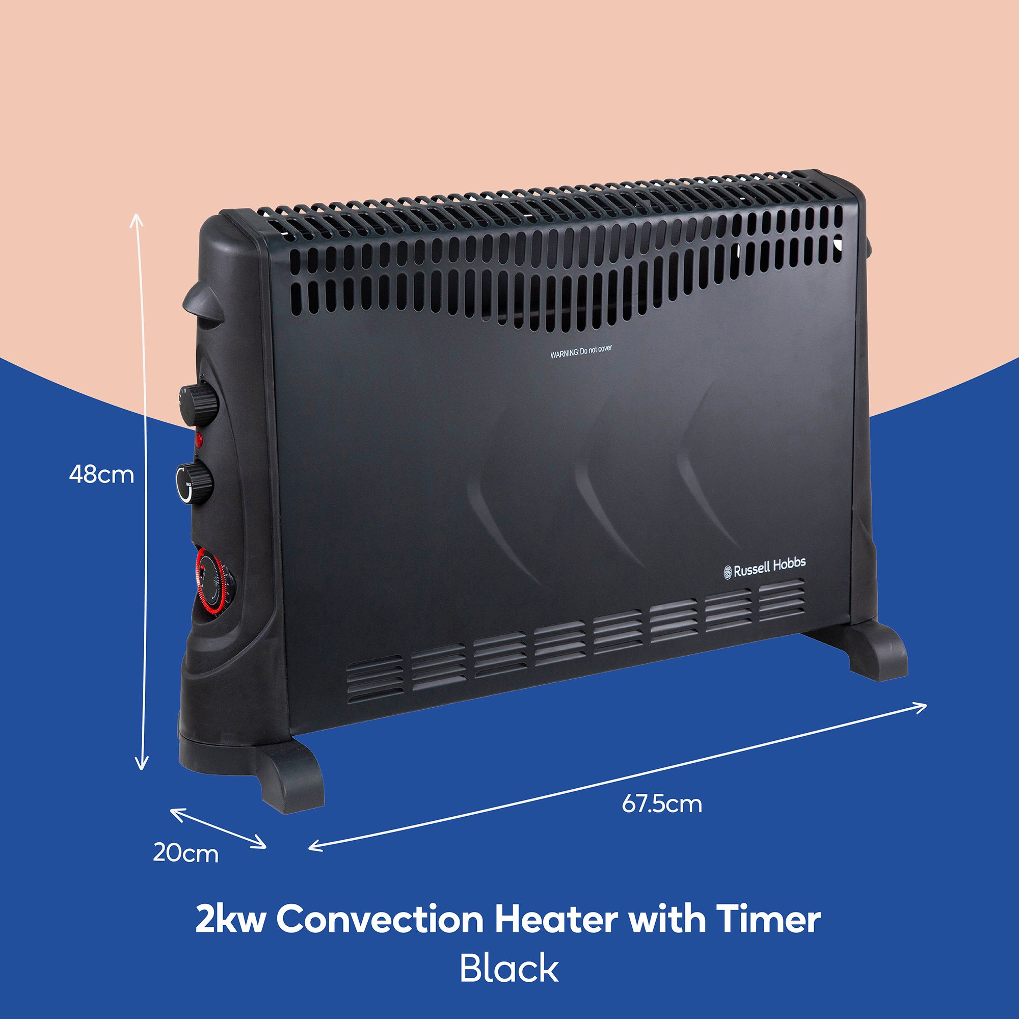 Russell Hobbs Electric Convector Heater 3 Heat Settings RHCVH4002B