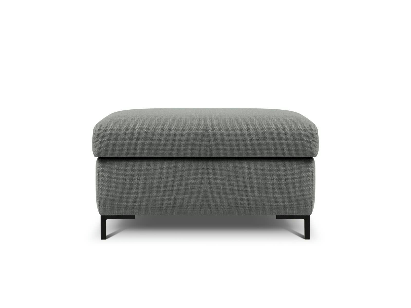 YANIS - Pouf Avec Coffre 1 place en Tissu Structurel Gris