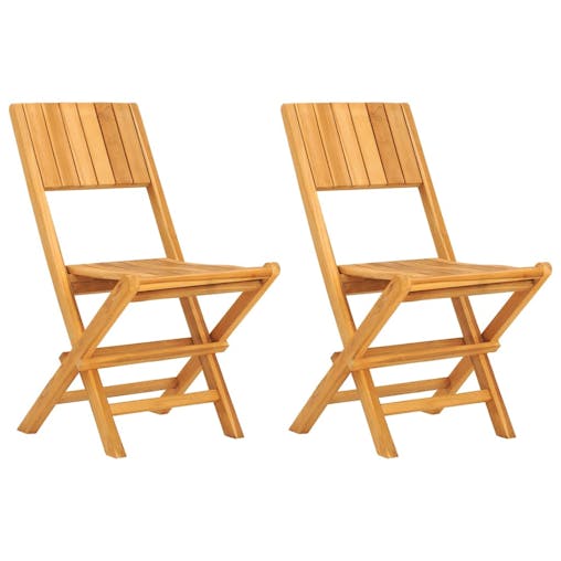 NNEVL Folding Garden Chairs 2 pcs 47x61x90 cm Solid Wood Teak