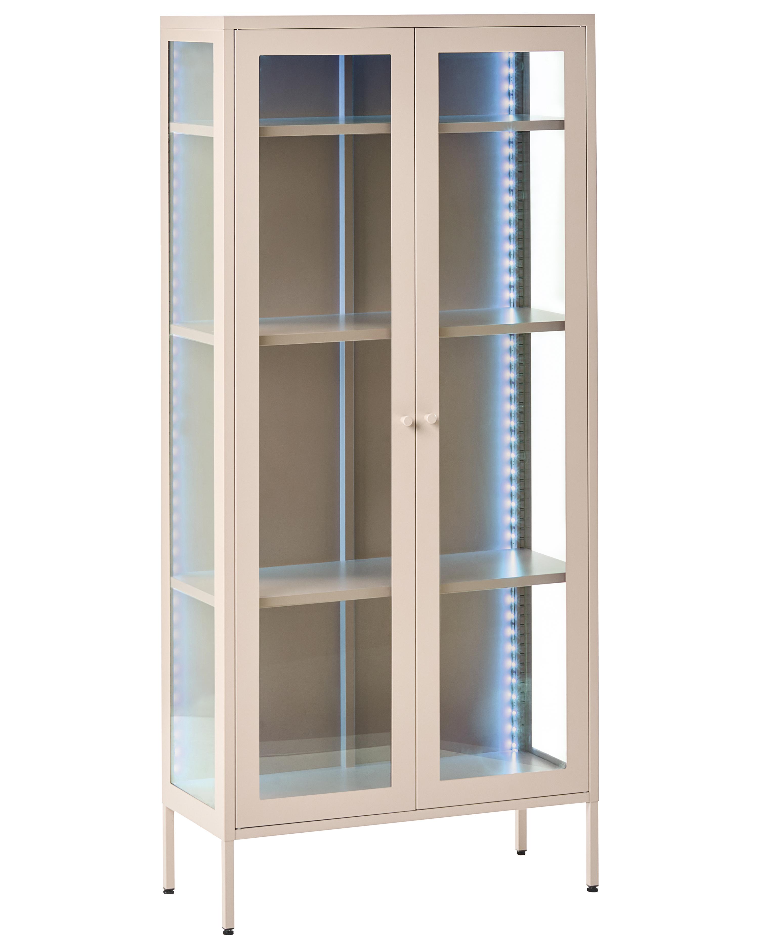 Glass Display Cabinet HARTY Metal 80 cm Beige