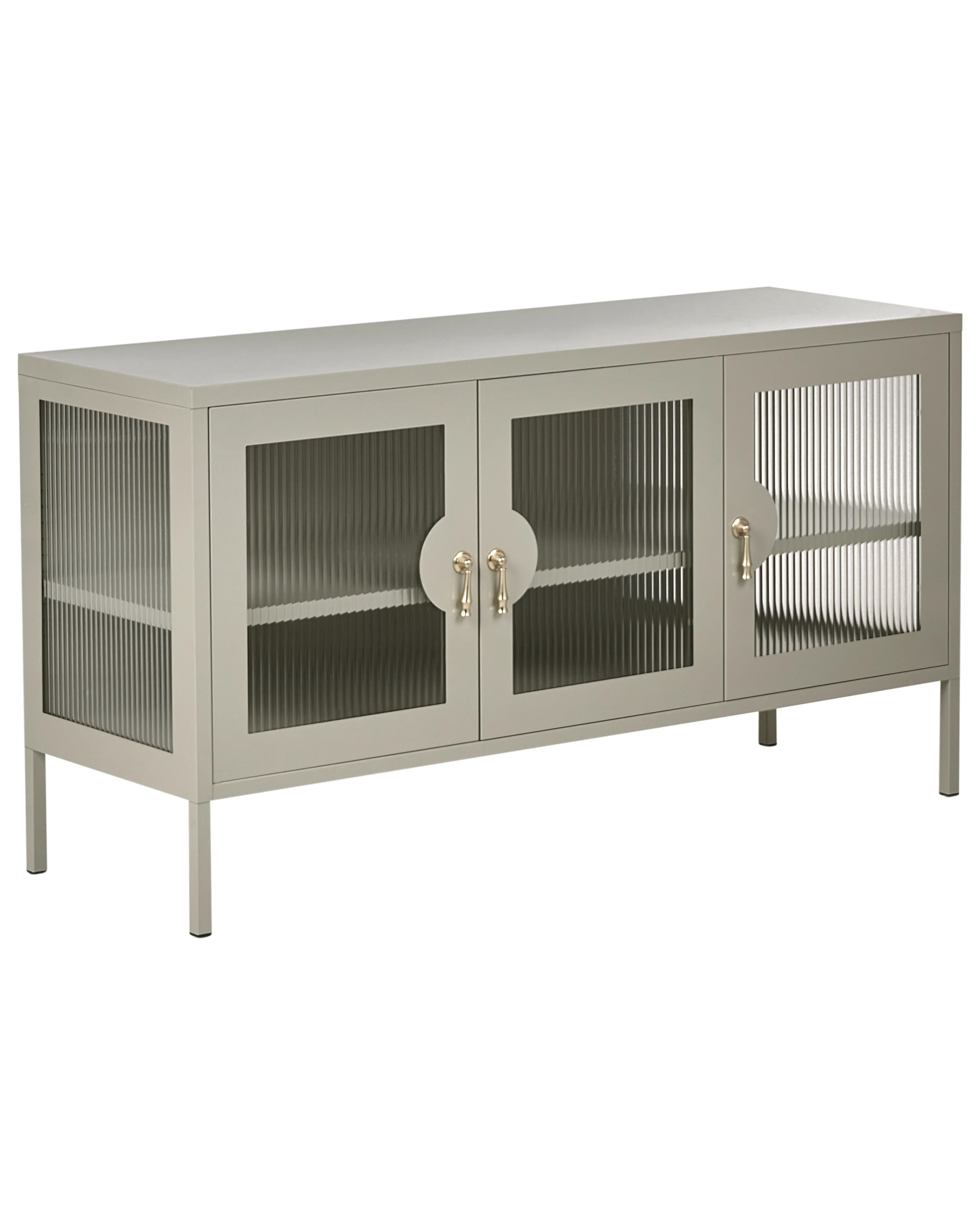 3 Door Sideboard GLEORA Metal Light Beige
