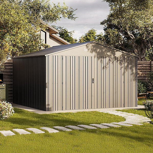 Abri de Jardin Métal Pioneer Y130 - Structure autoportante IronCore - Toit robuste -Serrure avec clé incluse - 12,46 m²