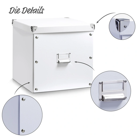 Aufbewahrungsbox, BxH: 33 x 32 cm, Pappe/Metall