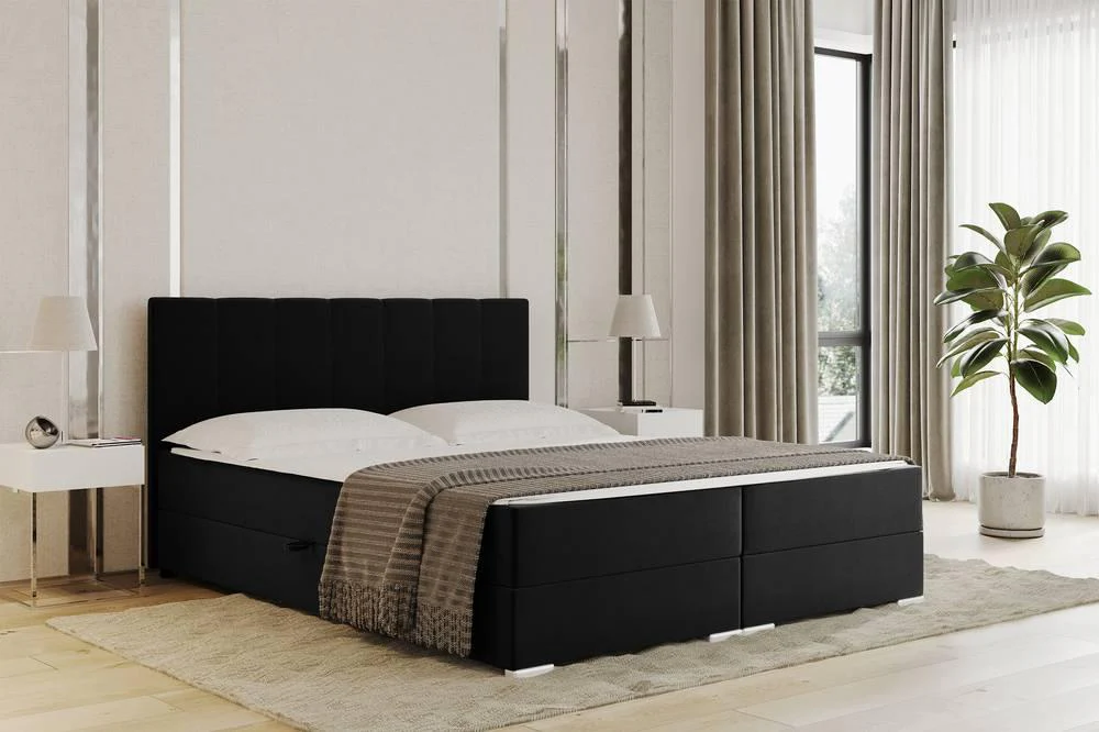 Boxspring Jaya 180x200 cm fluweel incl topper en opbergruimte