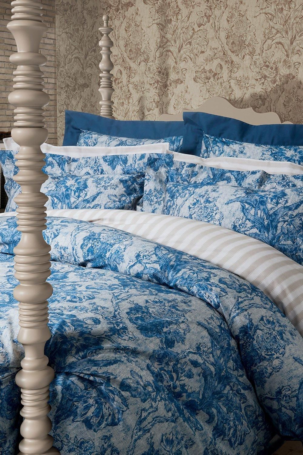 Sanderson Fringed Tulip Toile' Cotton Duvet Cover Set