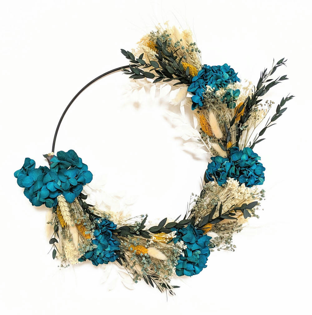 - Couronne murale de fleurs séchées Harmonie D30cm