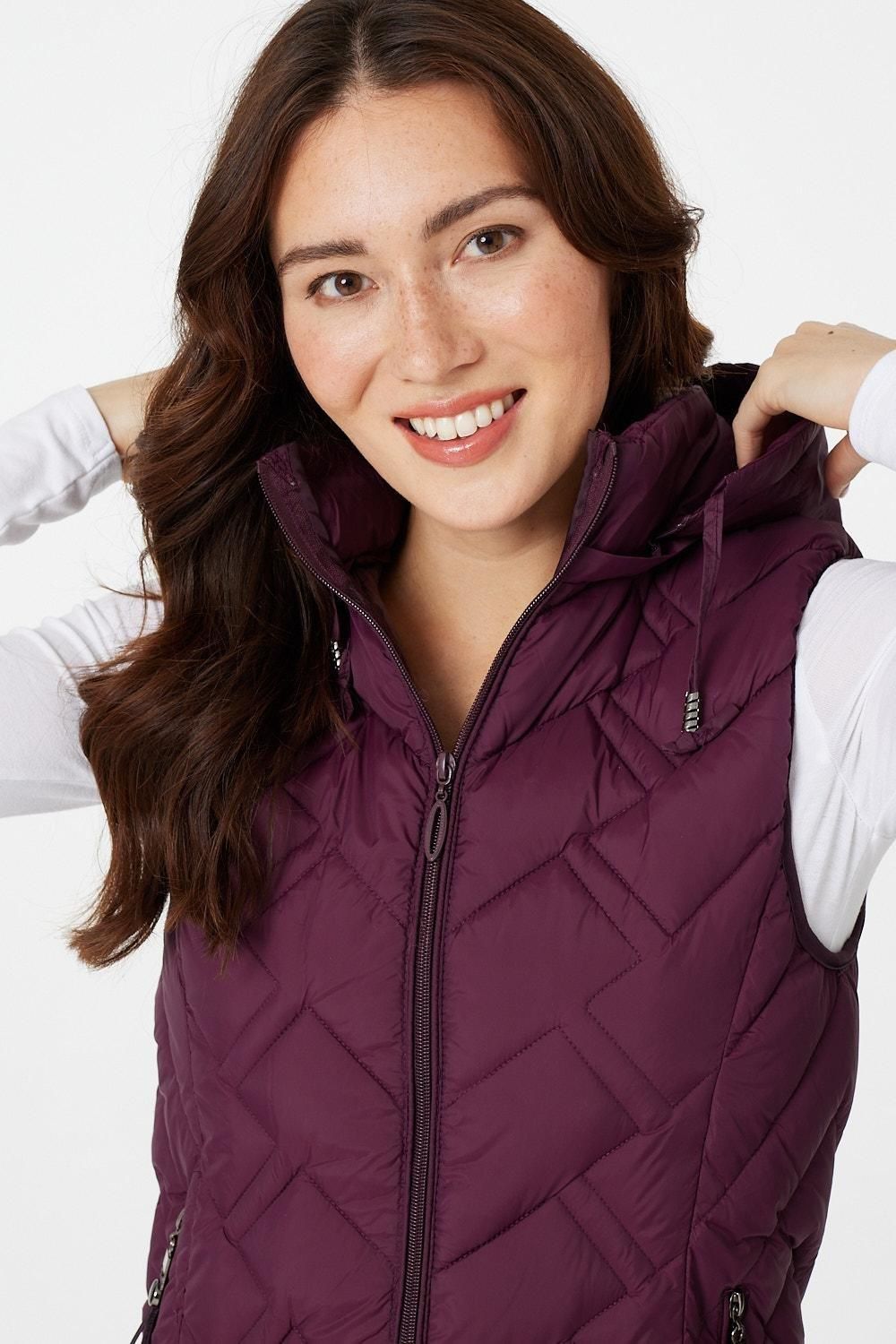 Izabel London Quilted Long Zip Front Gilet