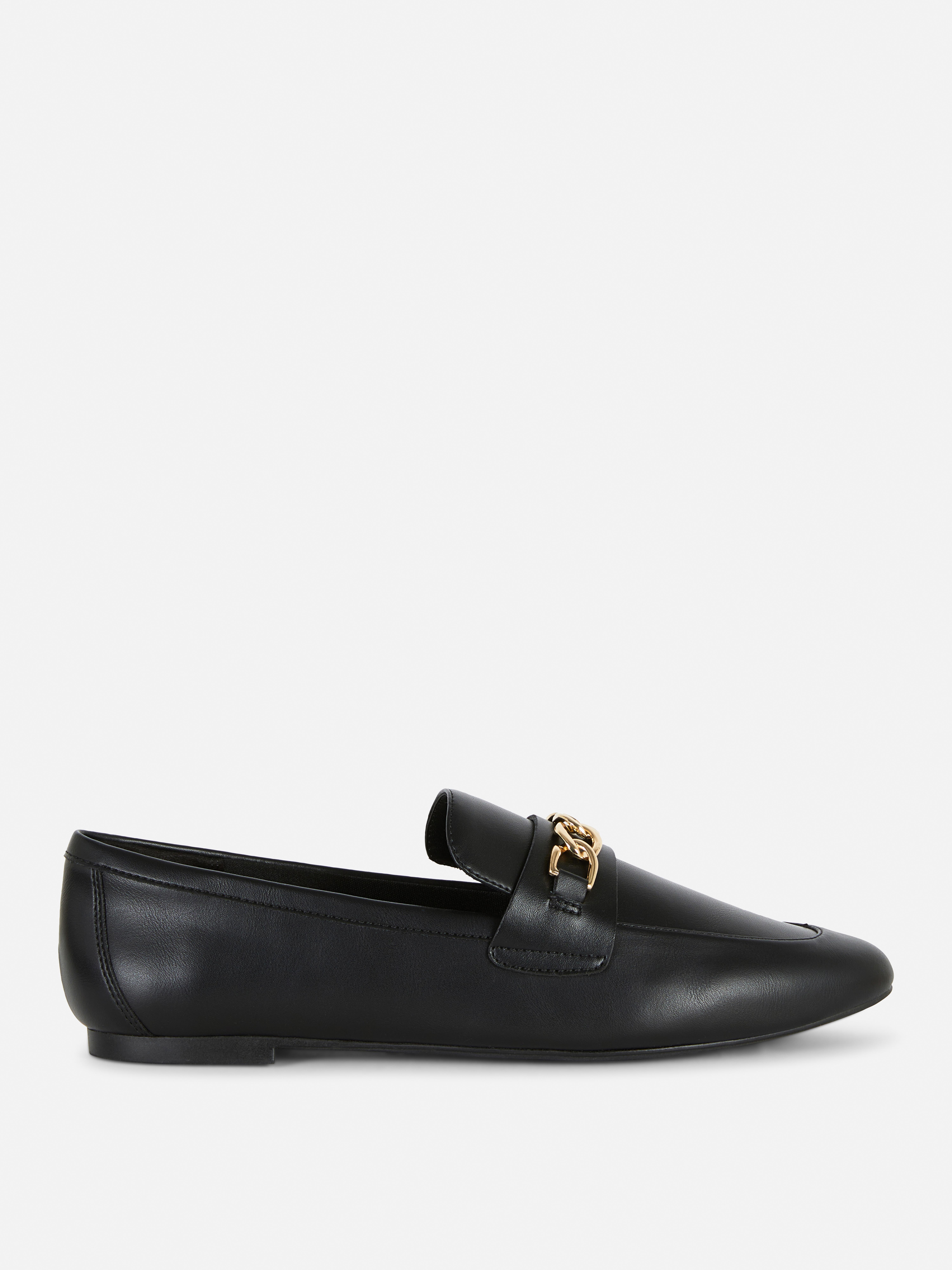 Faux Leather Snaffle Loafers