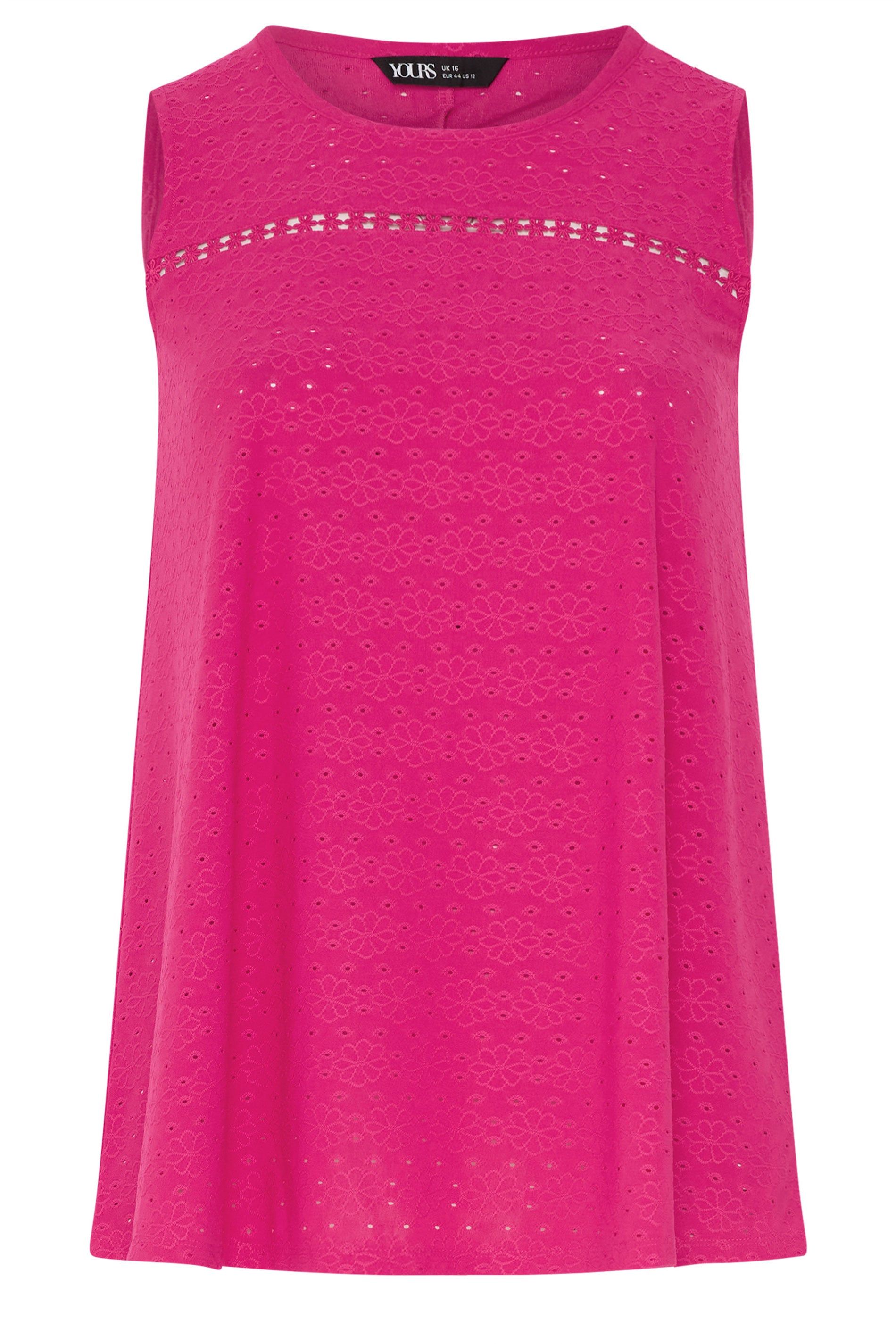 Yours Broderie Anglaise Vest Top