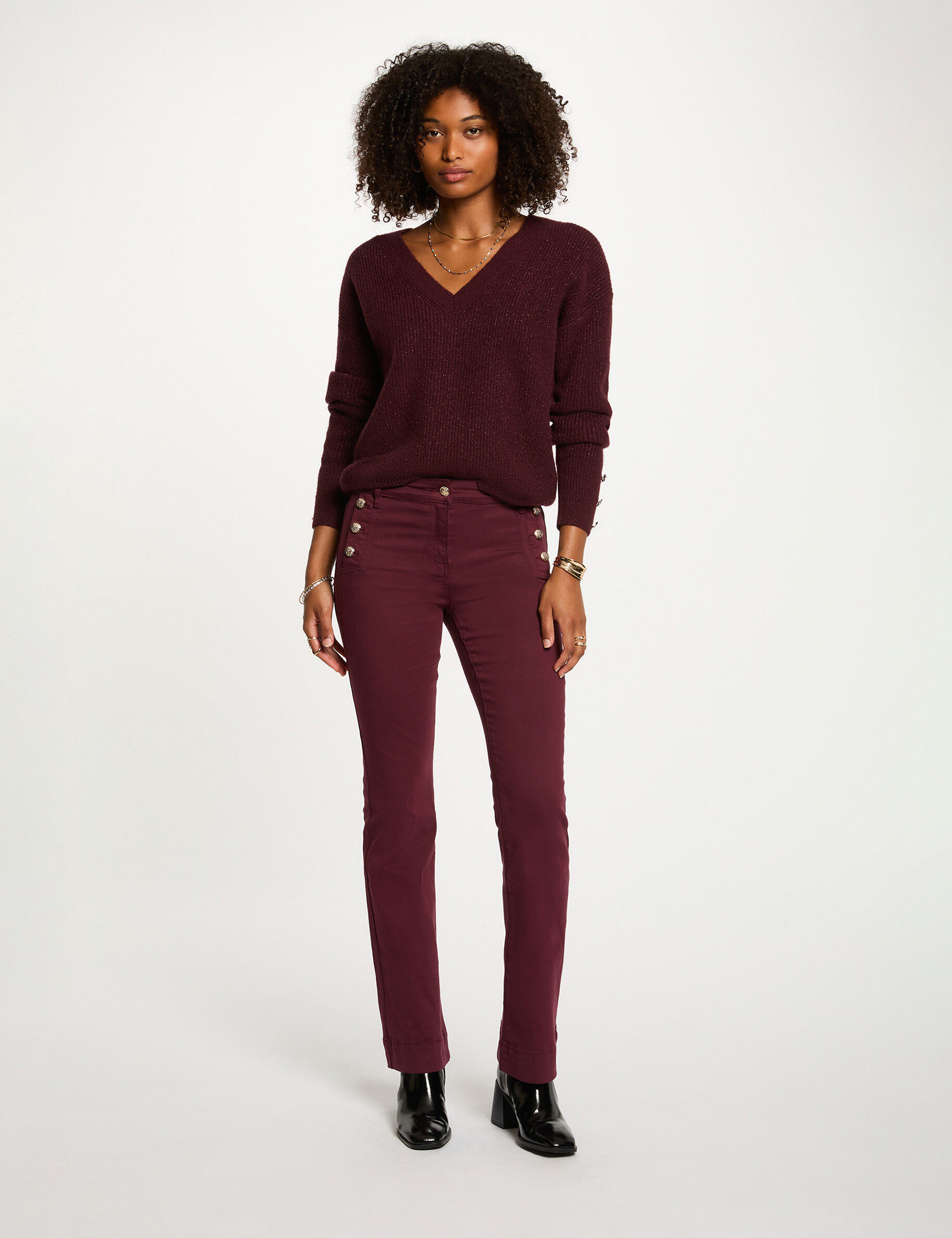 Bootcut Trousers Plum Women