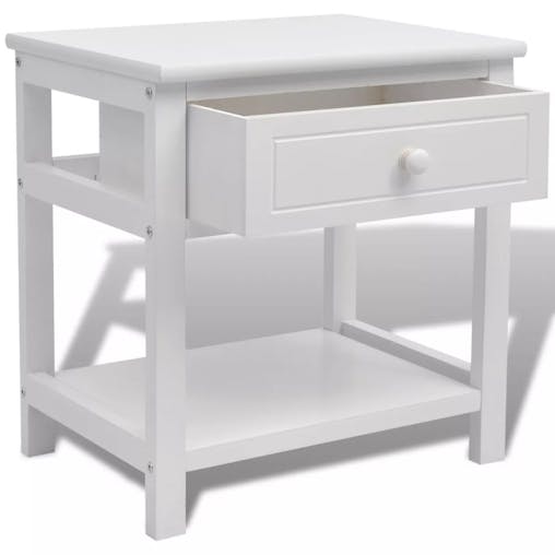NNEVL Bedside Cabinet Wood White