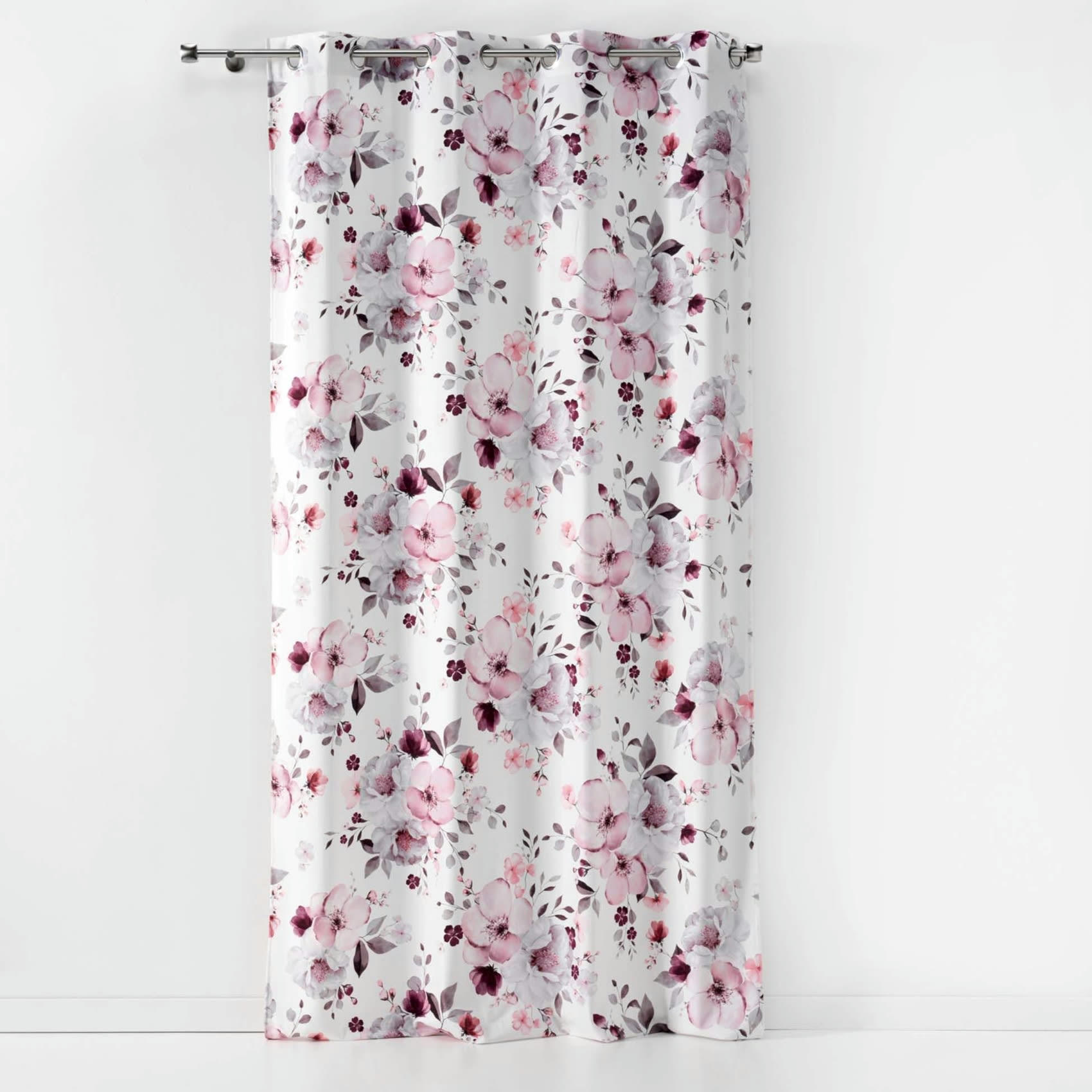 VELVET FLOWER - Rideau effet velours blanc 140x240cm
