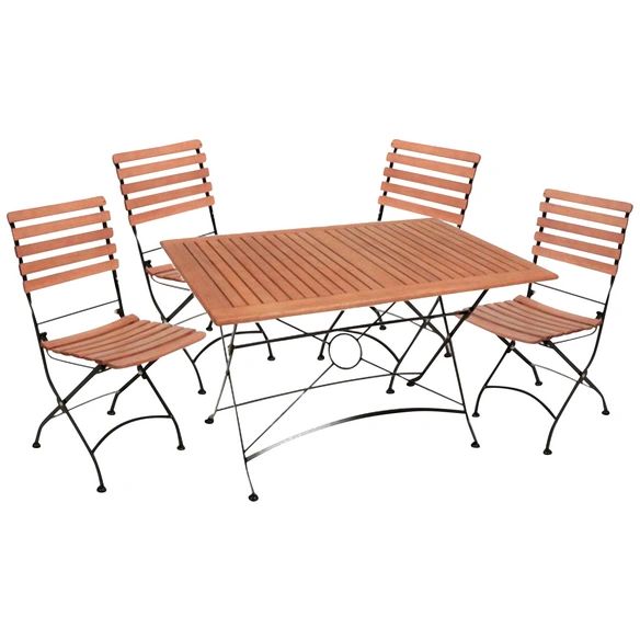Gartenmöbelset, 4 Sitzplätze, eukalyptusholz/Stahl