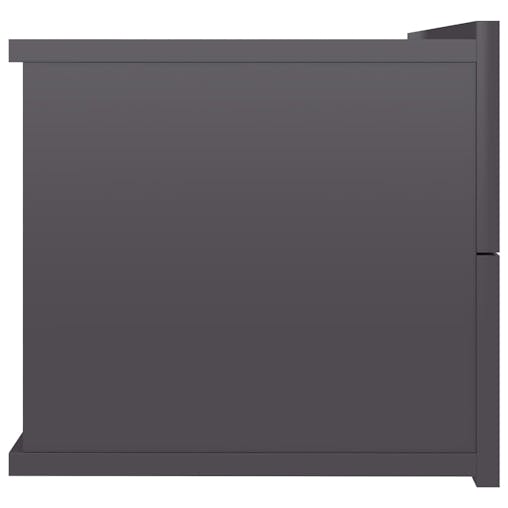 NNEVL Bedside Cabinets 2 pcs High Gloss Grey 40x30x30 cm Chipboard