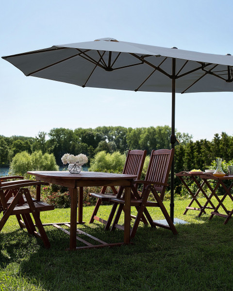 Parasol ogrodowy podwójny 460x270 szary