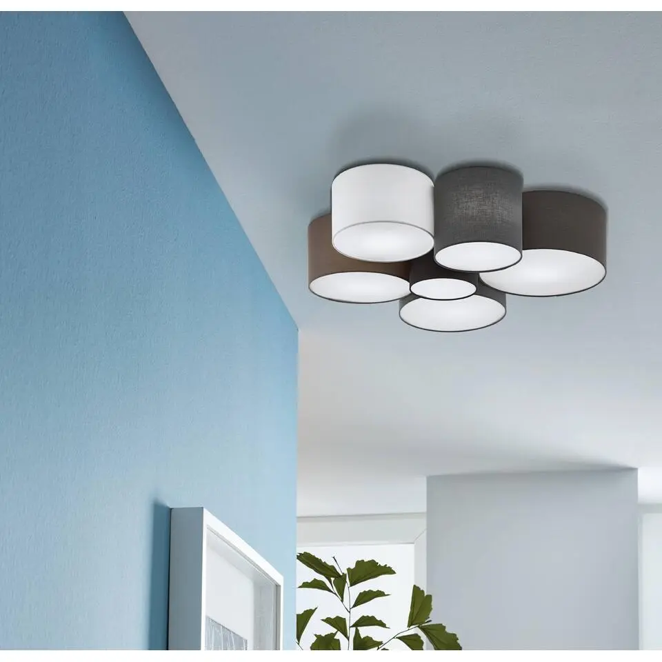 EGLOPastorePlafondlamp-E27-&Oslash;99cm-Wit/Grijs/Zwart/Bruin