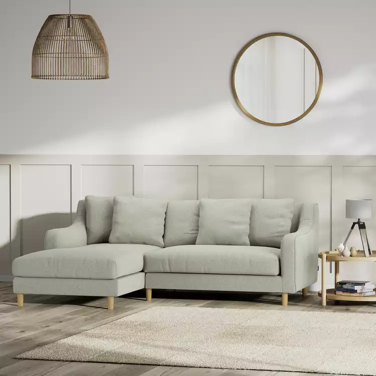 Habitat Swift Left Hand Corner Sofa - Sage Green - Ash Leg