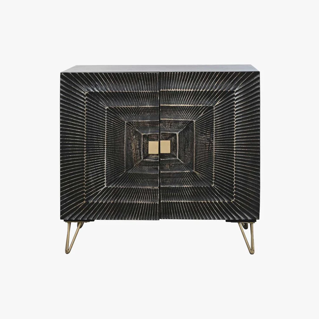 Aparador de Metal e Madeira com Duas Portas TORA