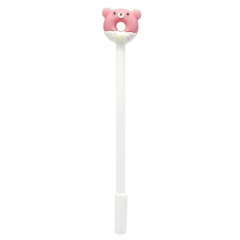Stylo kawaii ourson donut funny rose et blanc L20cm