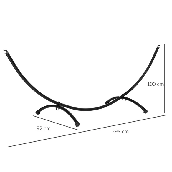 Gestell, Liegefläche: Format: 300 x 90 x 100 cm, schwarz