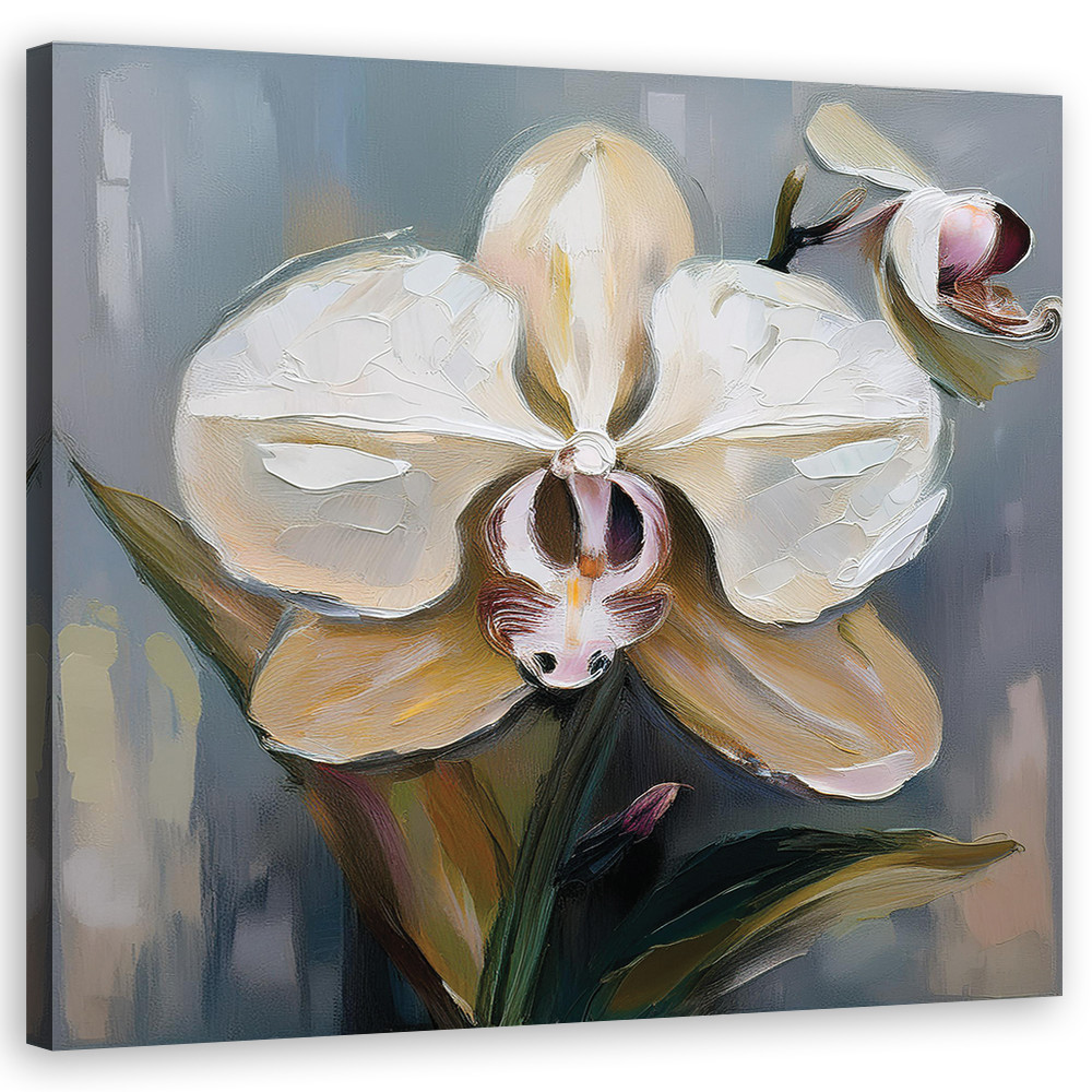 Feeby Obraz na płótnie, Malowany Kwiat Orchidei 30x30