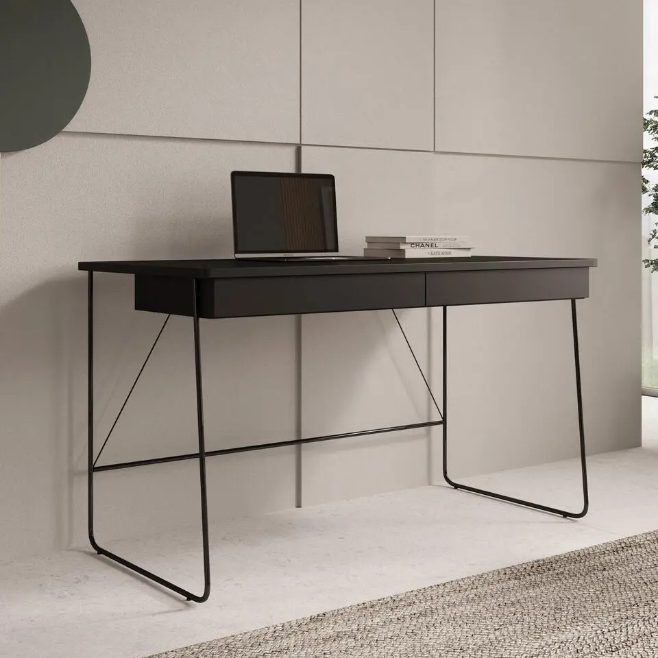 Meubella - Bureau Medea - Zwart - 135 cm