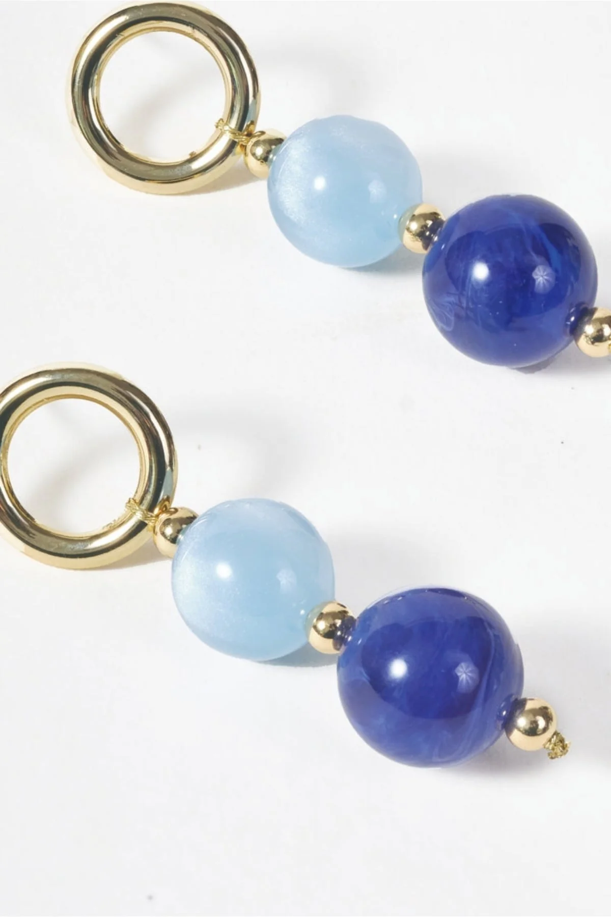 Blue Beaded Drop Earrings