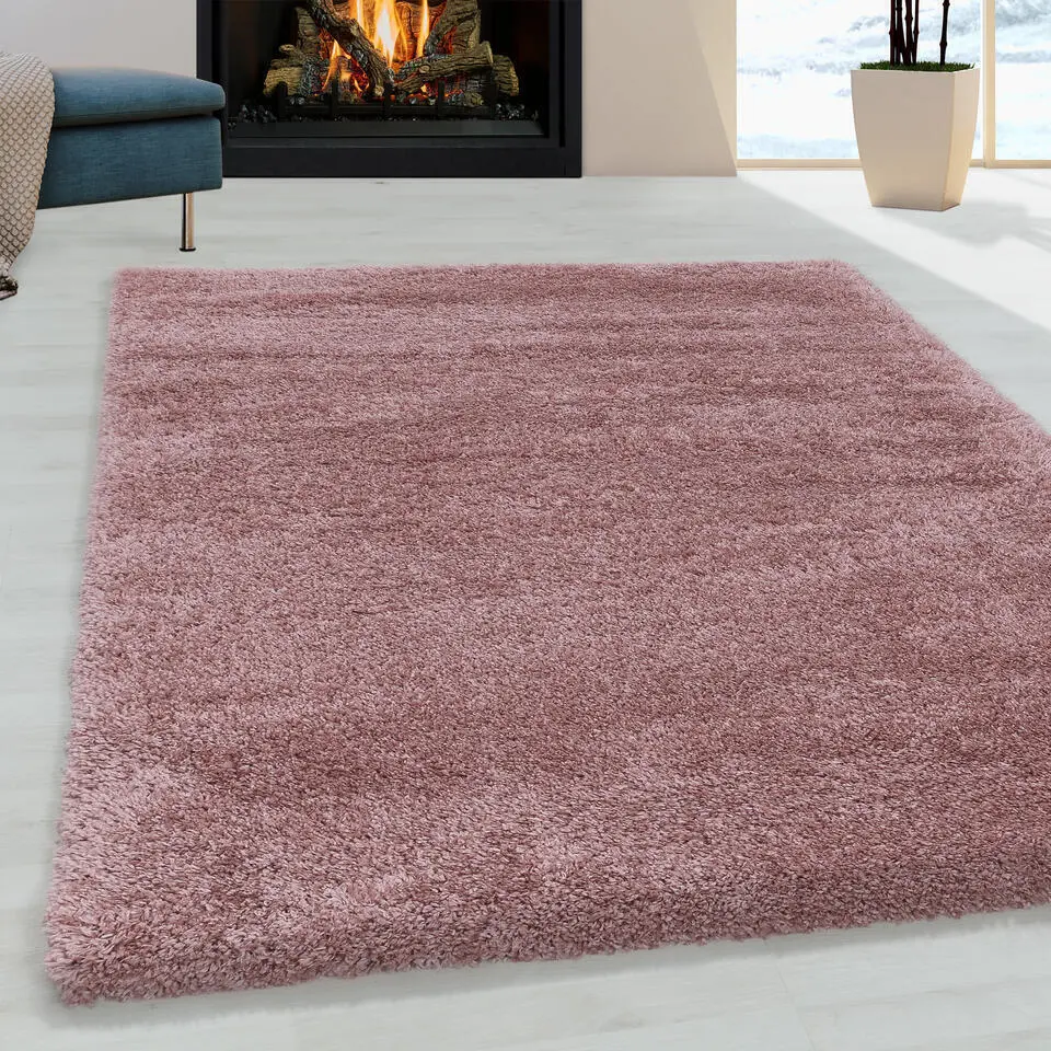 Pearl Soft Hoogpolig Vloerkleed Roze - 200x290 CM