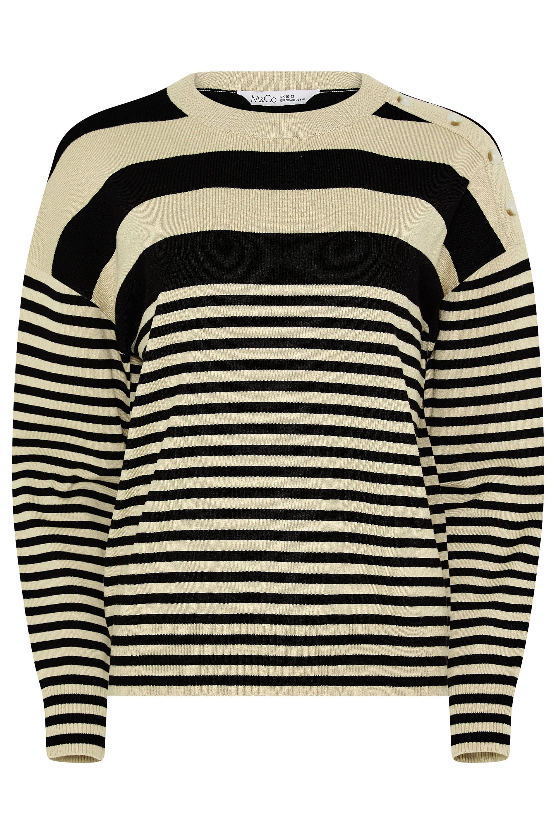 M&Co Stripe Crew Neck Jumper