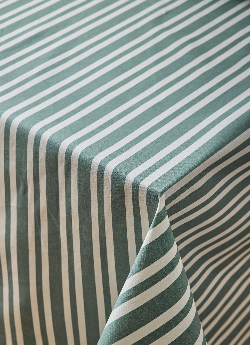 NAPPE EN COTON ENDUITE IMPRIMÉ RAYÉ AMANDE